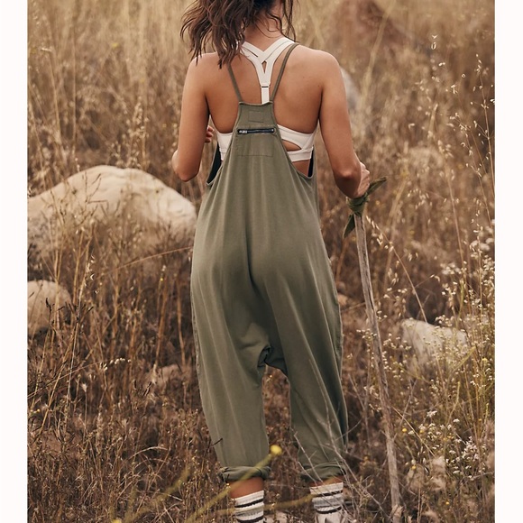 Free People Hot Shot Onesie - Olive Green Jumpsuit - Picture 2 of 4